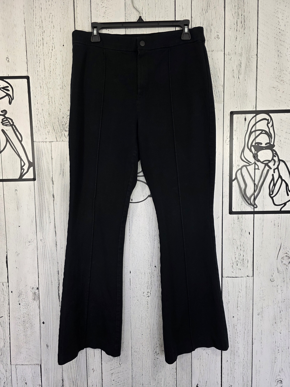 Gap Black High Rise Flare Pants Size 14 Stretch Pintuck